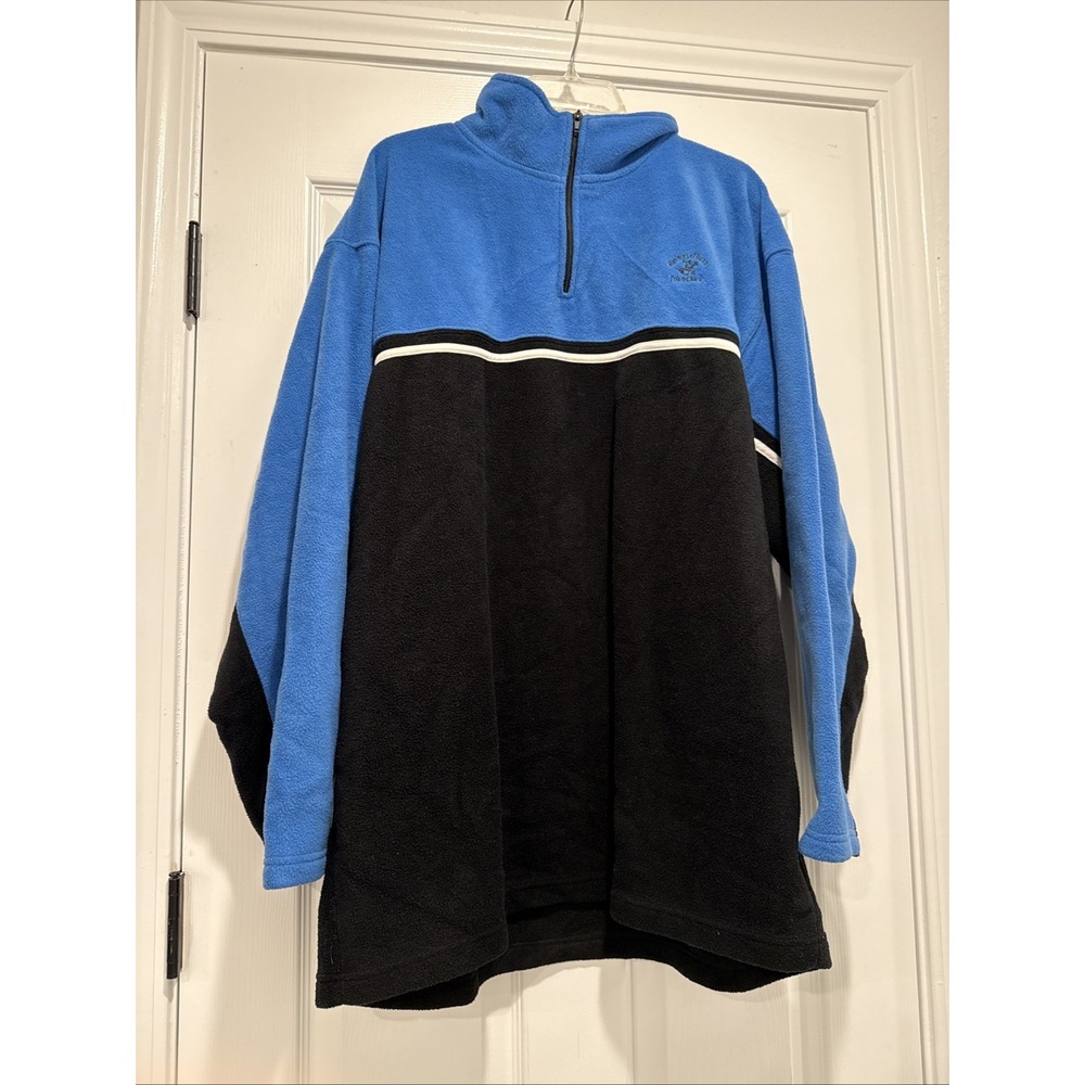 Beverly Hills Polo Club Men's Size‎ XL Quarter Zip Blue & Black Fleece Pullover